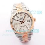 EW Factory Swiss Replica Rolex Datejust 36 Silver Fluted Motif Dial Watch Two Tone